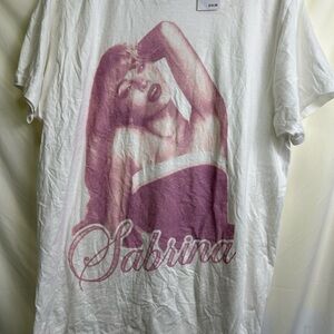 3/$15 Sabrina White and Pink Men's Short Sleeve Tee